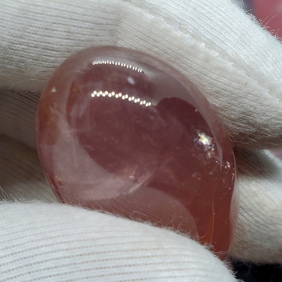 Starlight Rose Quartz Tumble Crystal w/ Rainbows & Flashes - Picture 14 of 16